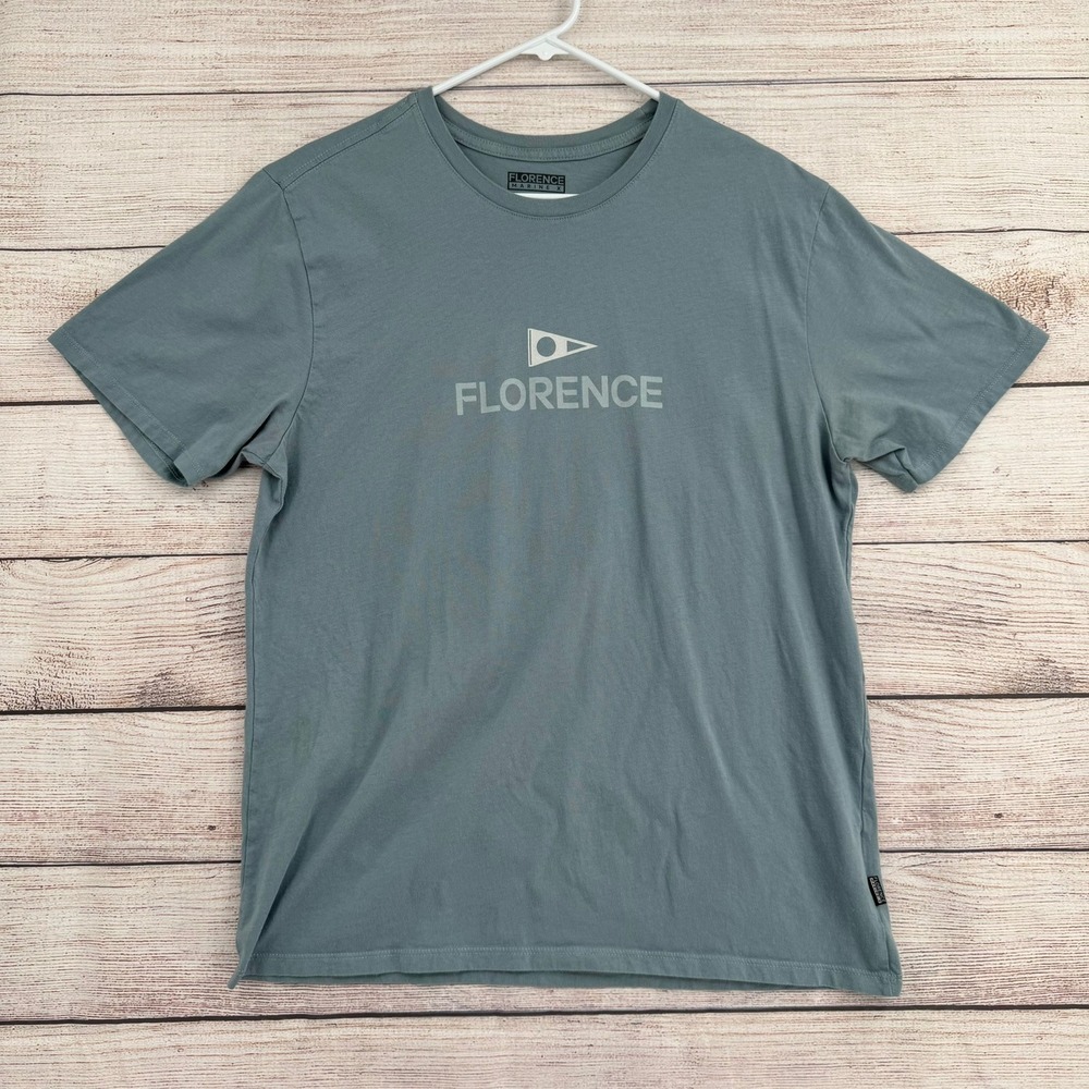 Florence Marine X T-Shirt Mens Large Blue Short Sleeve Graphic Cotton Tee